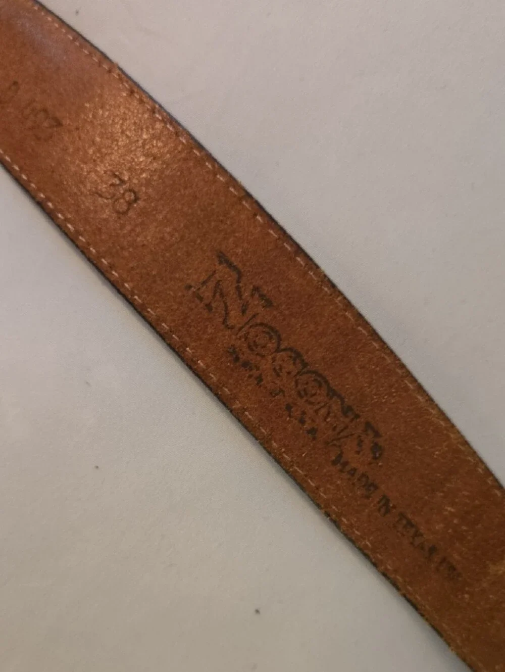 Zoom Brown Leather Belt with Engraved Silver Buckle